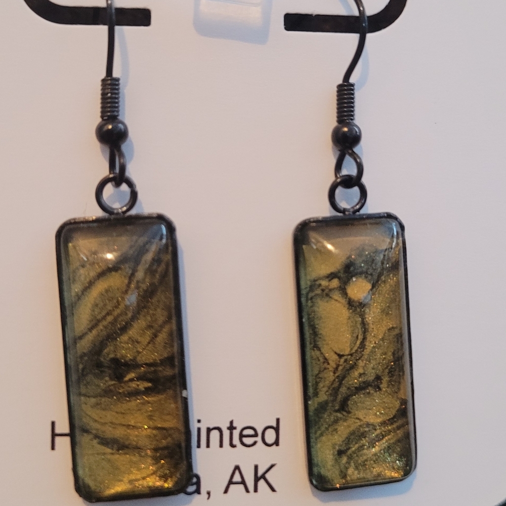 Handpainted glass earrings